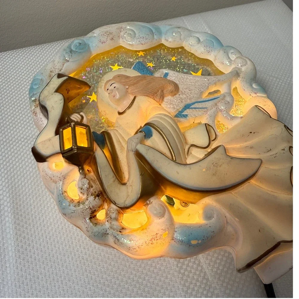 Vtg Bradford In Motion Angel Cherub Tree Topper Lighted Christmas Whimsy‎ TESTED